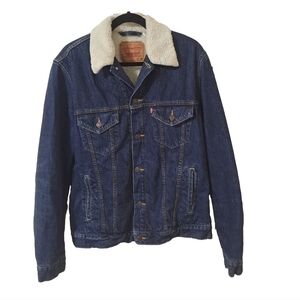 Levis Sherpa Lined Warm Trucker Jean Jacket Men's medium